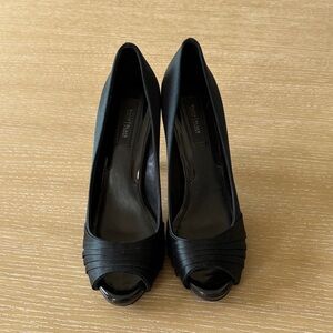 Nine West Black Peep-Toe Heels